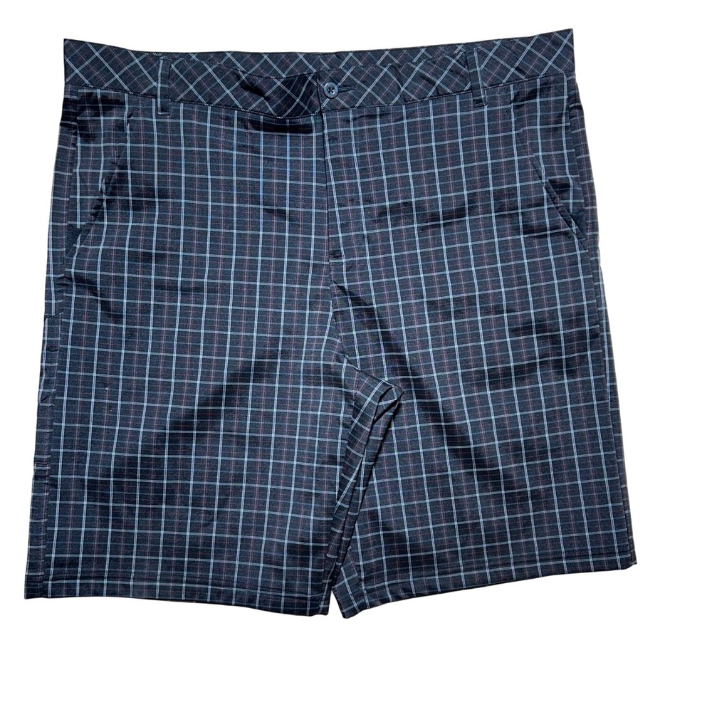 Fila Sport Golf Mens‎ Plaid Shorts Black Red Size 40 Performance Flat Front
